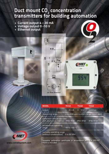 T5145 Cometsystem Cảm biến đo nồng độ CO2 trong đường ống HVAC